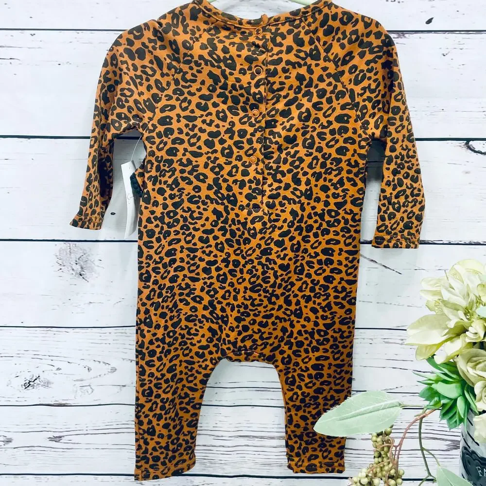 NEW Jessica Simpson Leopard Print Brown and Black Romper - Size 12months - Picture 6 of 9